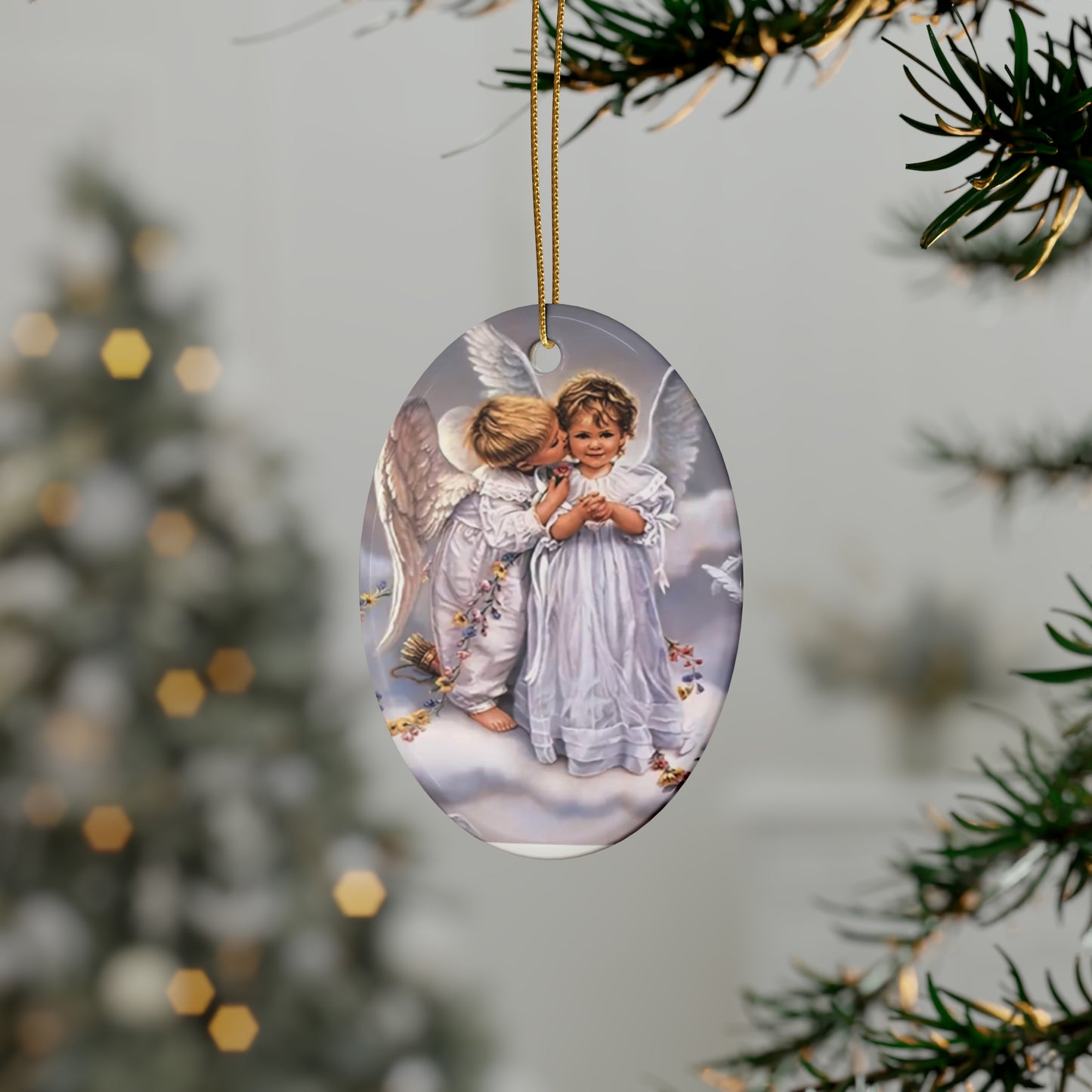 Kissing Angels Ceramic Ornaments (1pcs, 5pcs, 10pcs, 20pcs)