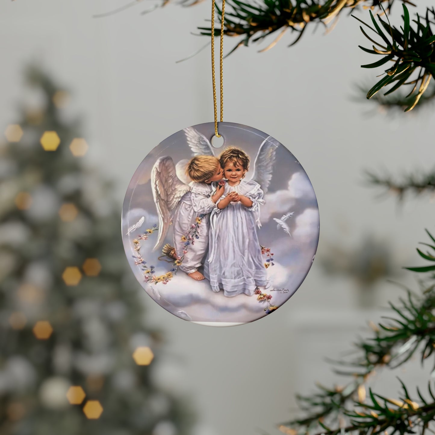 Kissing Angels Ceramic Ornaments (1pcs, 5pcs, 10pcs, 20pcs)