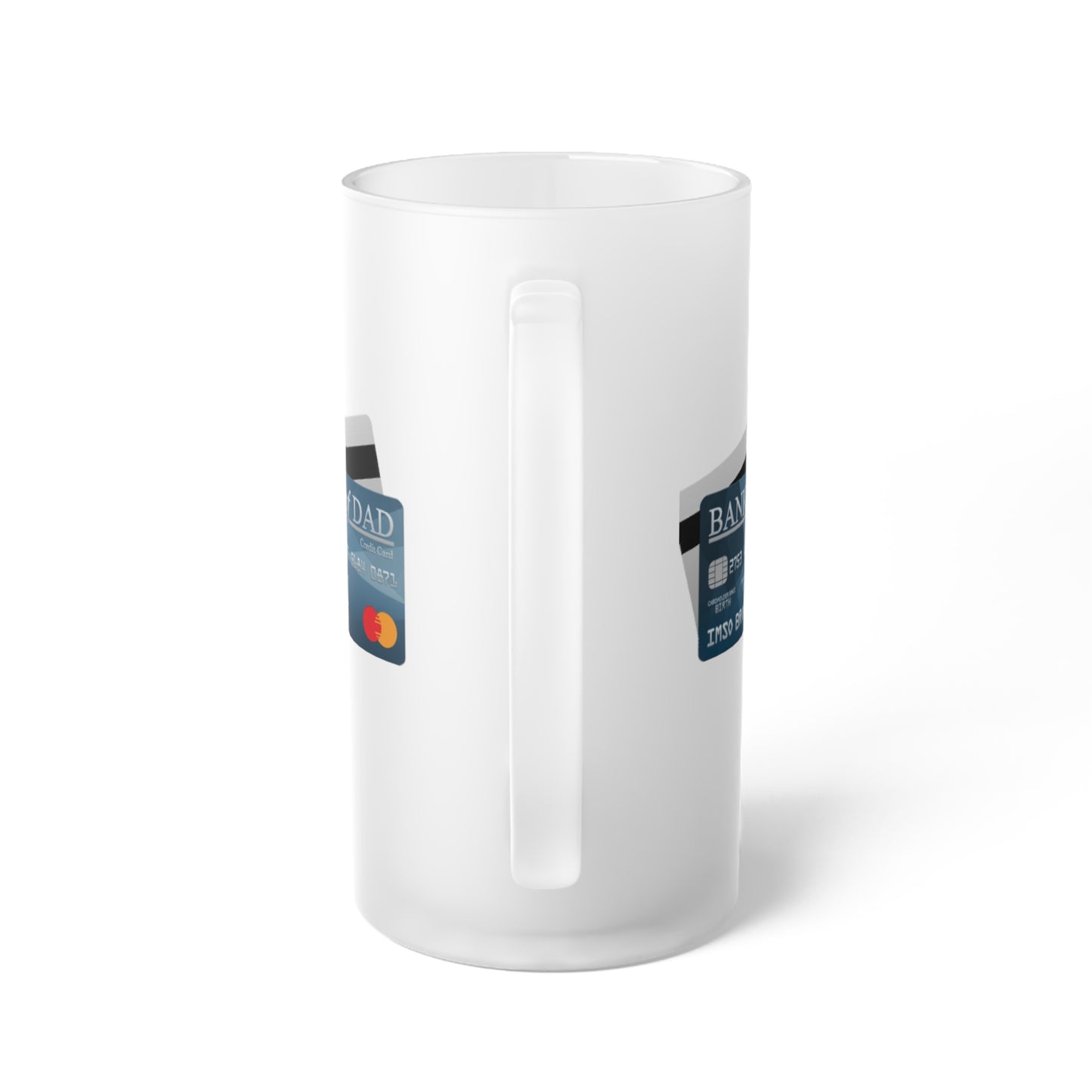 Bank of Dad Frosted Glass Beer Mug