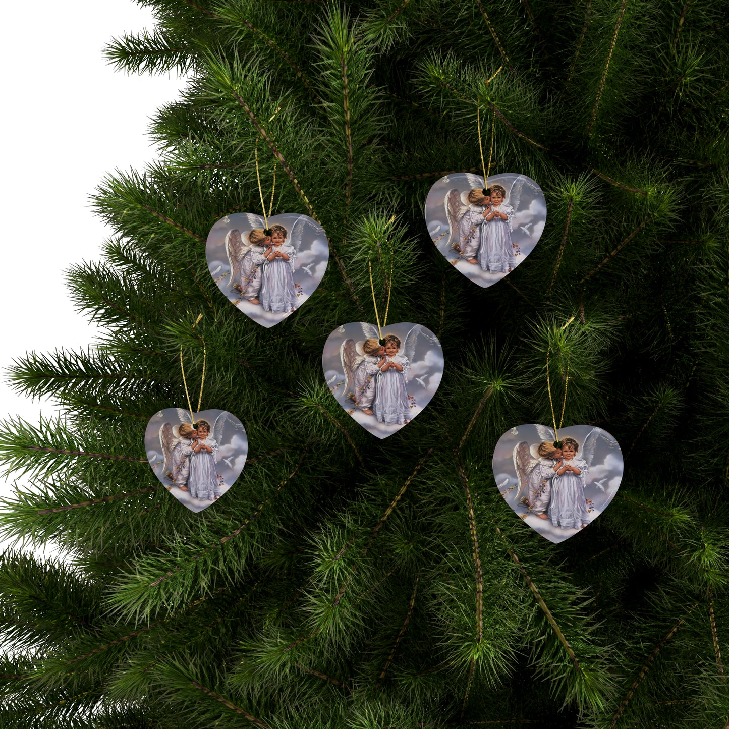 Kissing Angels Ceramic Ornaments (1pcs, 5pcs, 10pcs, 20pcs)