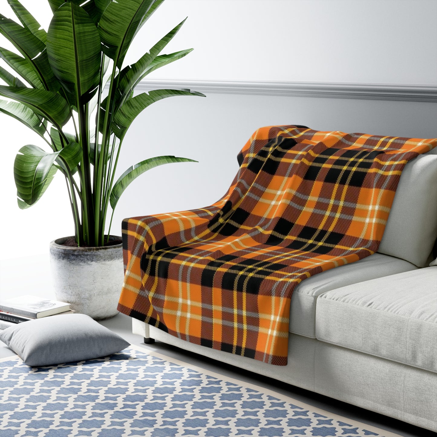 Autumn Plaid Sherpa Fleece Blanket