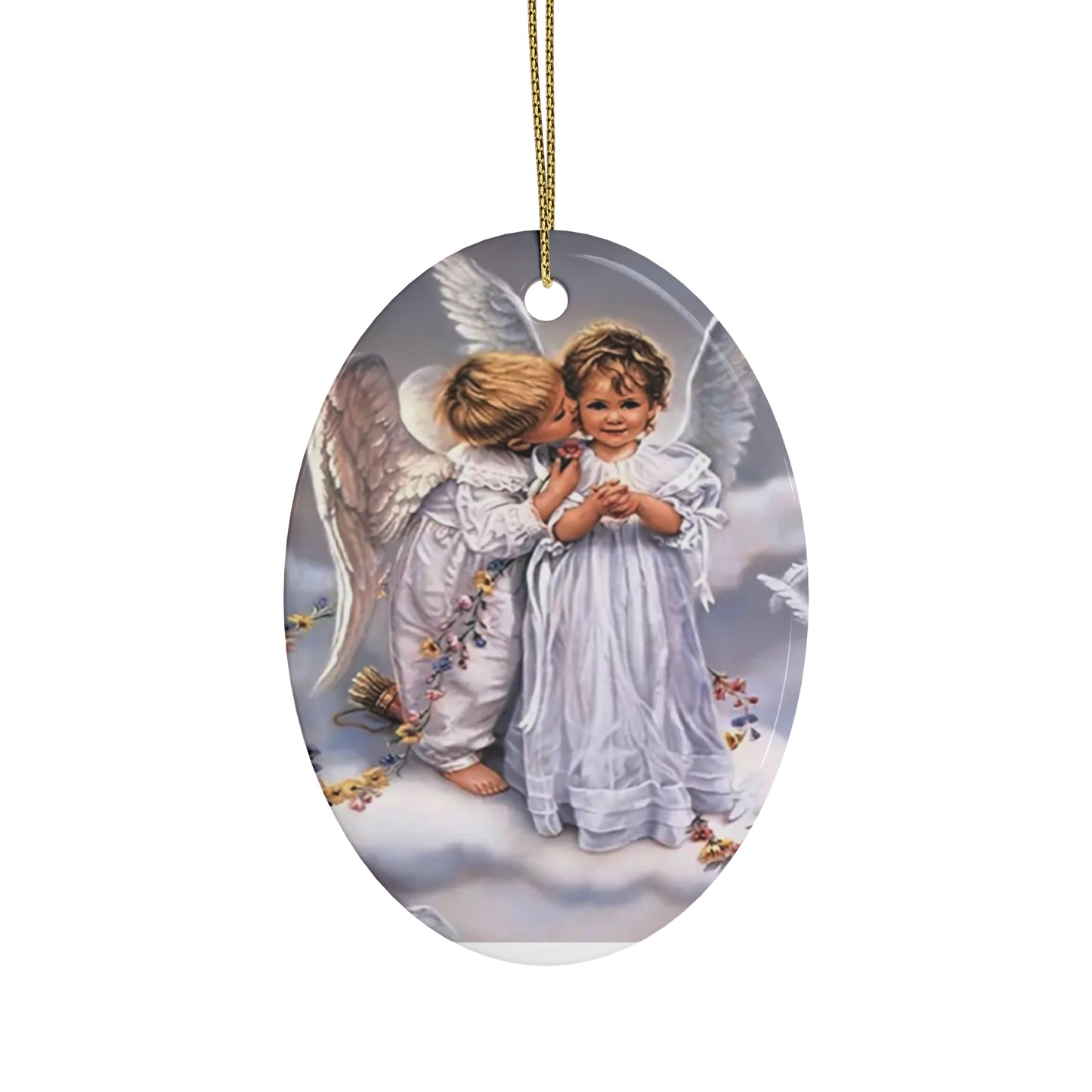Kissing Angels Ceramic Ornaments (1pcs, 5pcs, 10pcs, 20pcs)