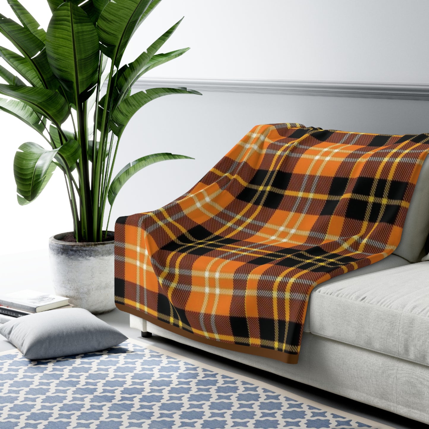 Autumn Plaid Sherpa Fleece Blanket