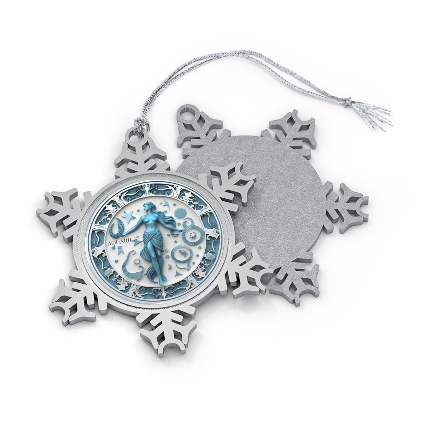 Aquarius Pewter Snowflake Ornament