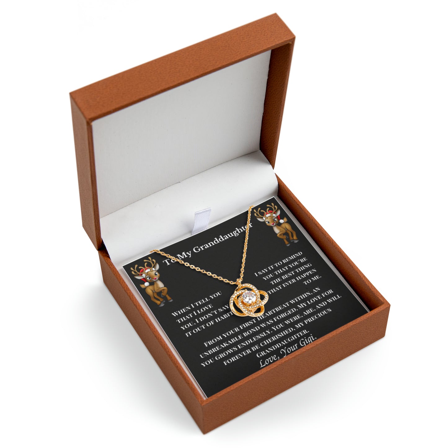 To My Granddaughter Love Knot Necklace