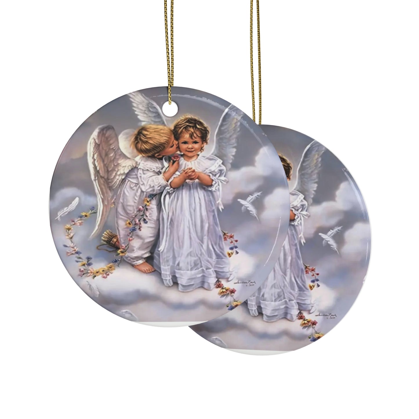 Kissing Angels Ceramic Ornaments (1pcs, 5pcs, 10pcs, 20pcs)