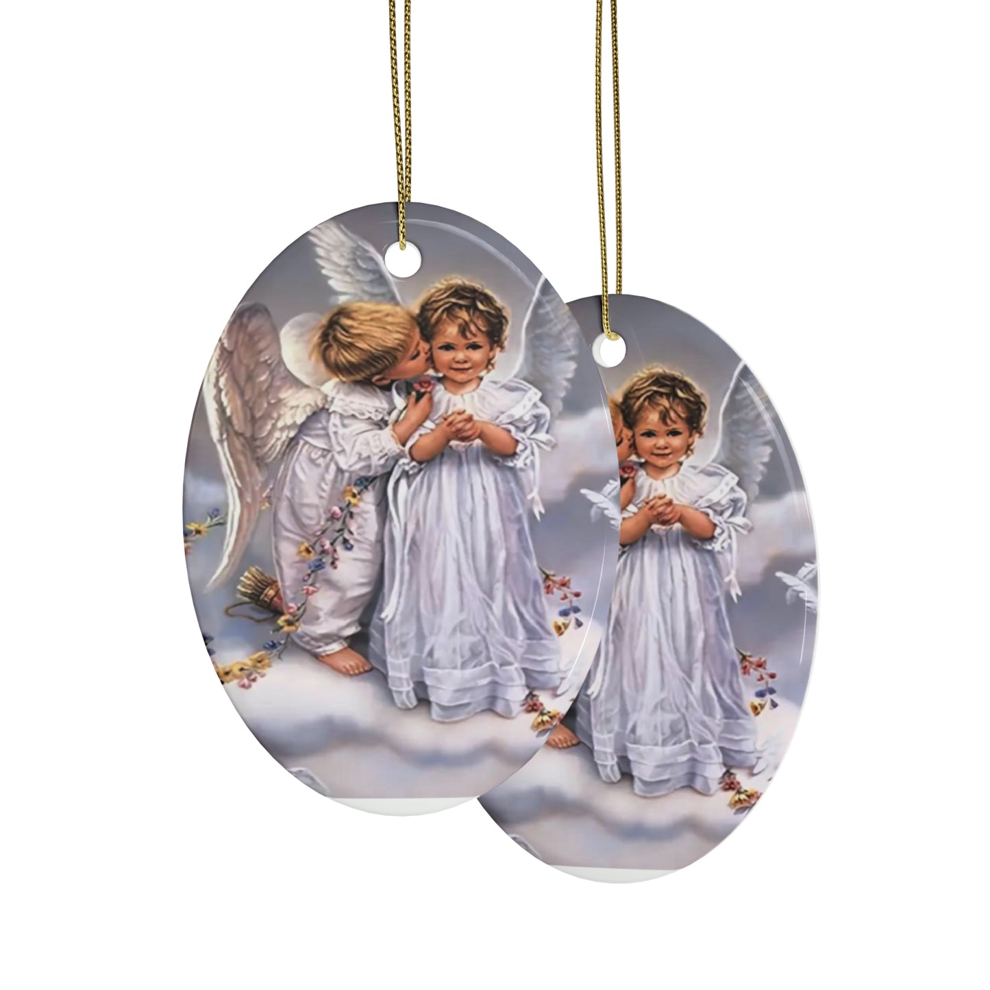 Kissing Angels Ceramic Ornaments (1pcs, 5pcs, 10pcs, 20pcs)