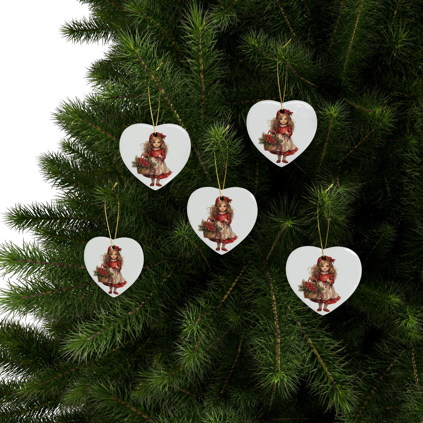 Lil Miss Mistletoe Ceramic Ornaments (1pcs, 5pcs, 10pcs, 20pcs)