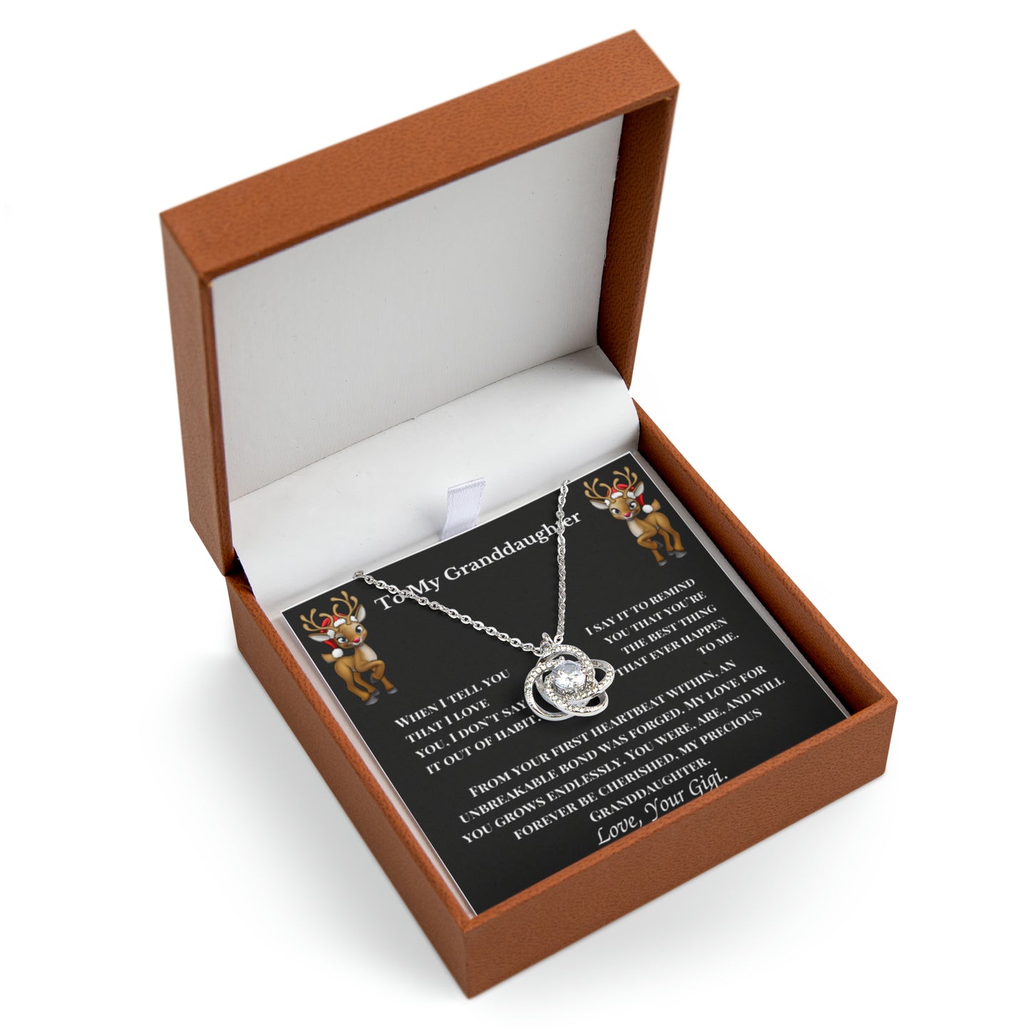 To My Granddaughter Love Knot Necklace