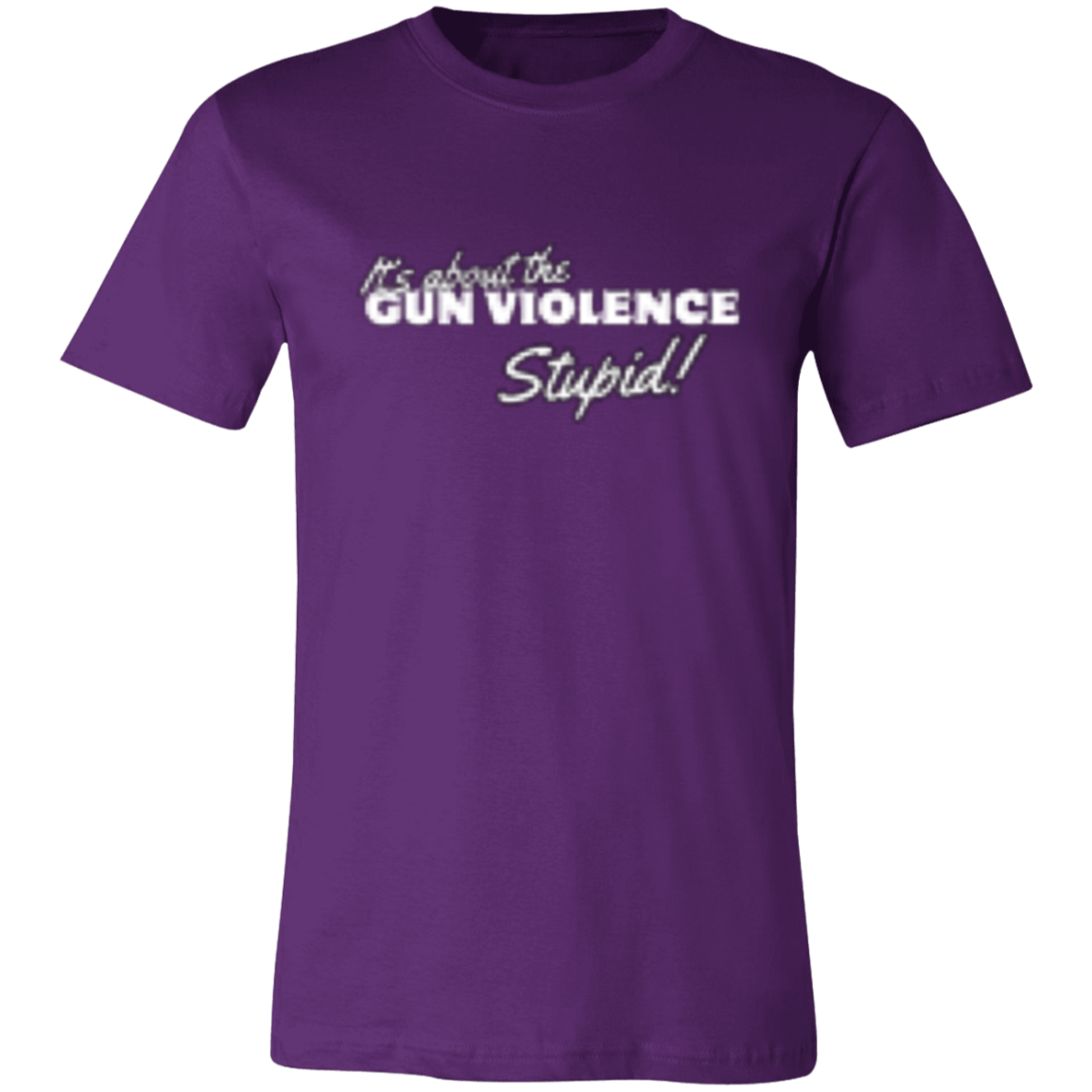 It's About The Gun Violence White (3) 3001C Unisex Jersey Short-Sleeve T-Shirt
