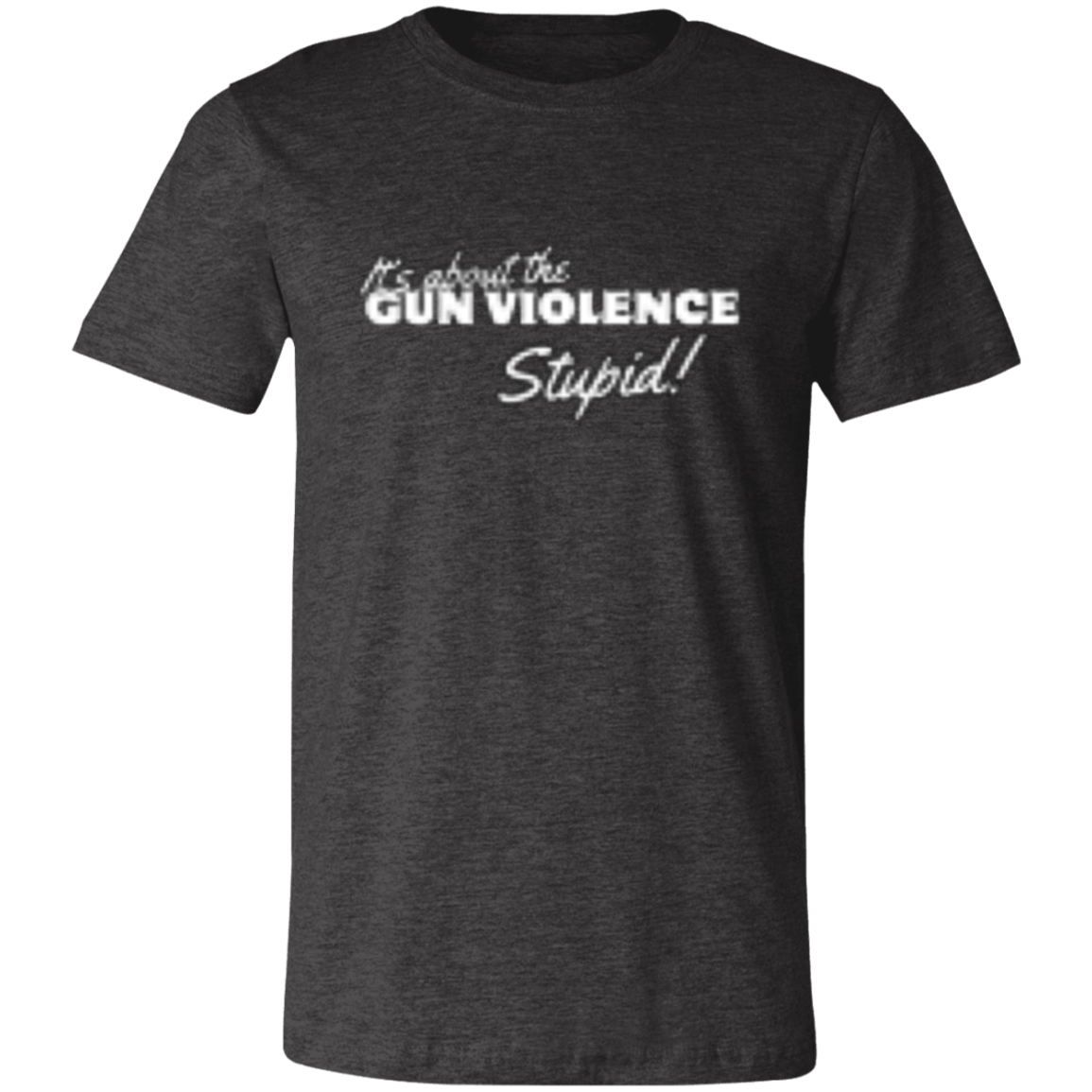 It's About The Gun Violence White (3) 3001C Unisex Jersey Short-Sleeve T-Shirt
