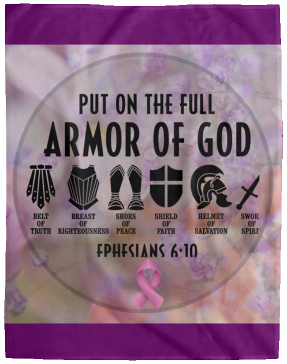 Put On The Full Armor Of God Cozy Plush Fleece Blanket - 60x80