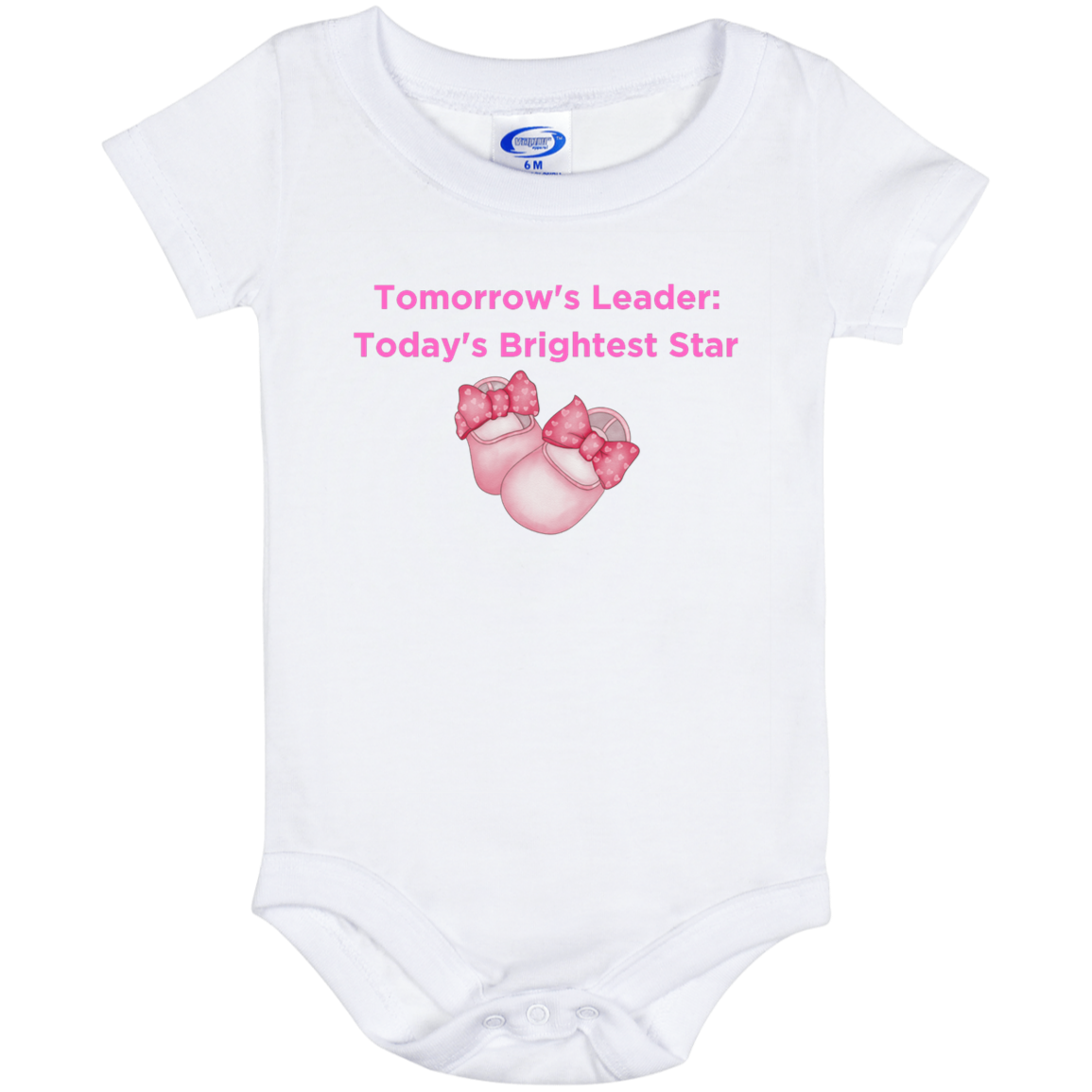 Tomorrow's Leader Pink Baby Onesie 6 Month