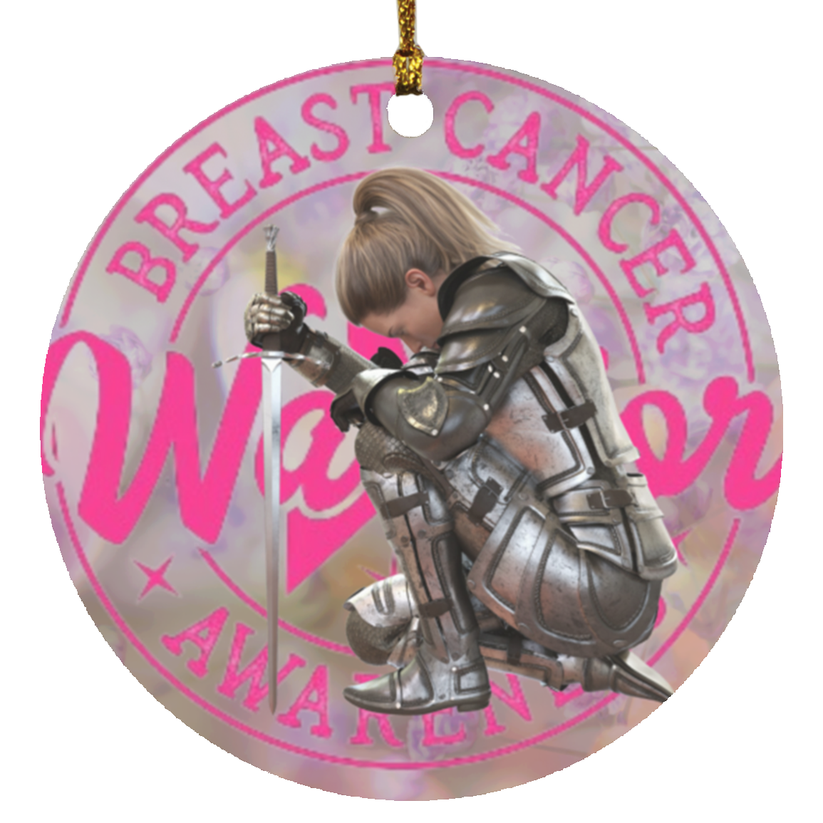 Breast Cancer 3 Circle Ornament