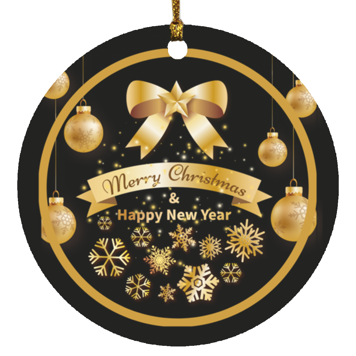 Black and Gold Circle Ornament