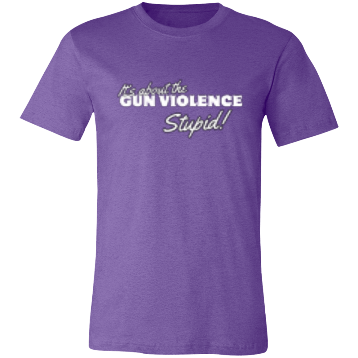 It's About The Gun Violence White (3) 3001C Unisex Jersey Short-Sleeve T-Shirt