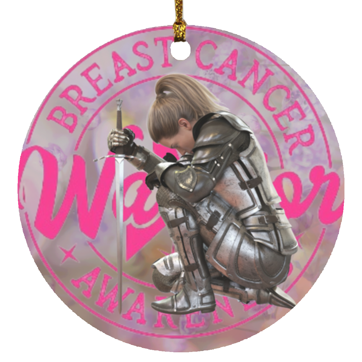 Breast Cancer 3 Circle Ornament