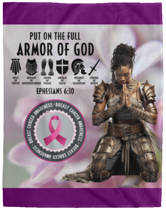 Put On The Full Armor Of God Cozy Plush Fleece Blanket - 60x80