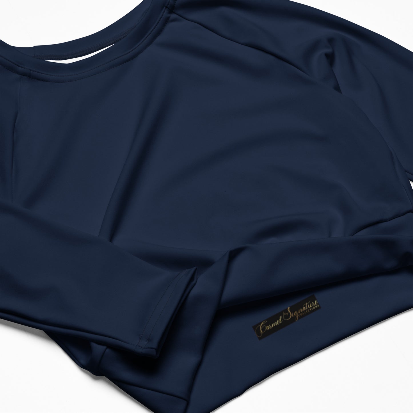 Carmel Signature Easy Recycled long-sleeve crop top (Navy)