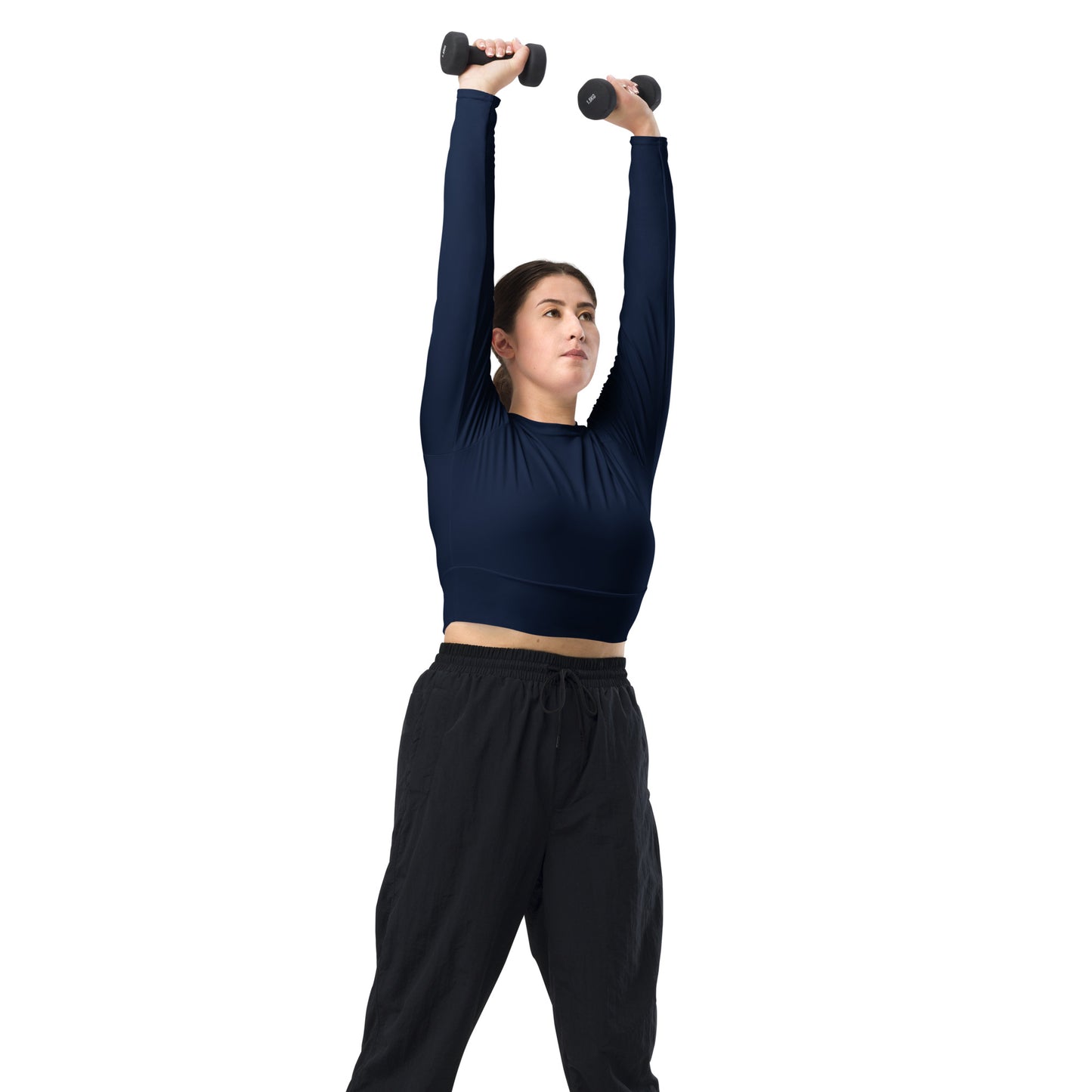 Carmel Signature Easy Recycled long-sleeve crop top (Navy)