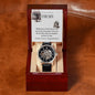 My Favorite Cousin Men's Openwork Watch with Mahogany Box