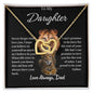 Interlocking Hearts Necklace beautifully symbolizes the unbreakable bond between a father lion and his cub.