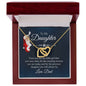To My Daughter  Interlocking Hearts necklace