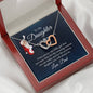 To My Daughter  Interlocking Hearts necklace