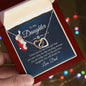 To My Daughter  Interlocking Hearts necklace