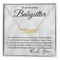 An amazing Babysitter Personalized Name Necklace