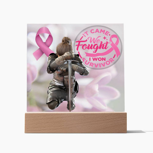 It Came, We Fought, I Won! Warrior's Embrace: Defenders of Hope Acrylic Square Plaque (5)