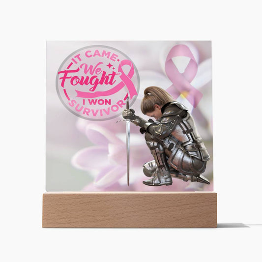 It Came, We Fought, I Won! Warrior's Embrace: Defenders of Hope Acrylic Square Plaque (3)