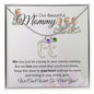 To Our Beautiful Mommy-(Quadruplets) Custom Baby Feet Necklace with Birthstone