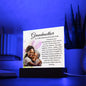 Grandmother and Granddaughter Square Acrylic Plaque