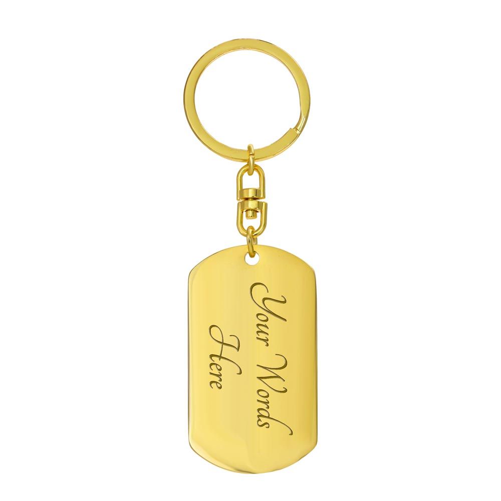 Dear Son Dog Tag with Swivel Keychain