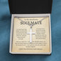 To My Handsome Soulmate Stainless Cross Necklace w/Ball Chain in Luxury Box & MC