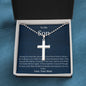 To My Son Stainless Cross Necklace w/Ball Chain & MC Love Mom
