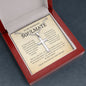 To My Handsome Soulmate Stainless Cross Necklace w/Ball Chain in Luxury Box & MC