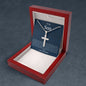 To My Son Stainless Cross Necklace w/Ball Chain & MC Love Mom