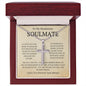 To My Handsome Soulmate Stainless Cross Necklace w/Ball Chain in Luxury Box & MC