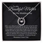 To My Mother on my Wedding Day Luck In Love Necklace.