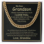 Dear Grandson Cuban Link Chain Love Grandma