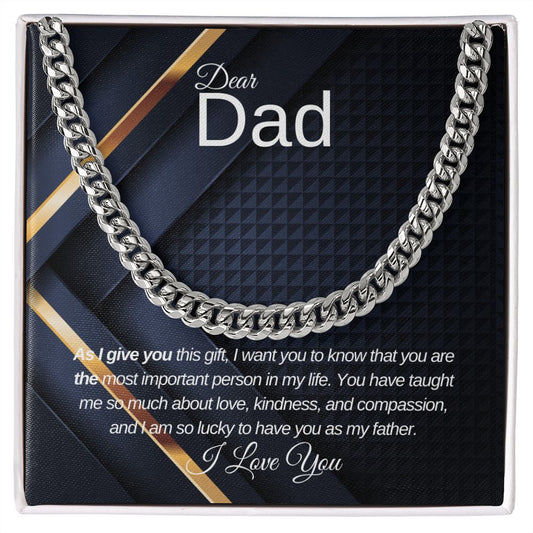 Dear Dad, Cuban Chain, Excellent As A Anniversary/Birthday/Christmas/Father’s Day/Valentines Day Gift Or Any Special Occasion.
