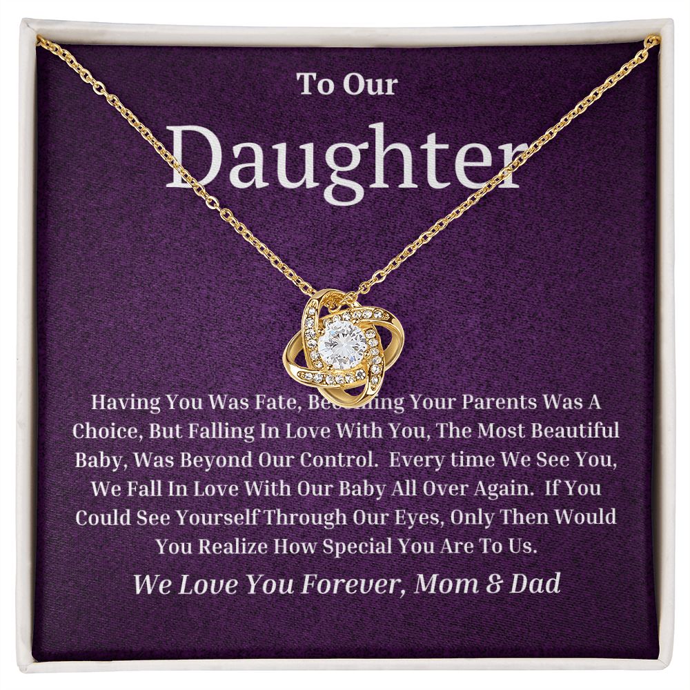 To Our Daughter Love Knot Necklace
