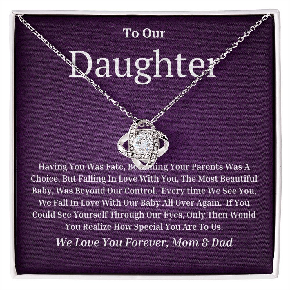 To Our Daughter Love Knot Necklace