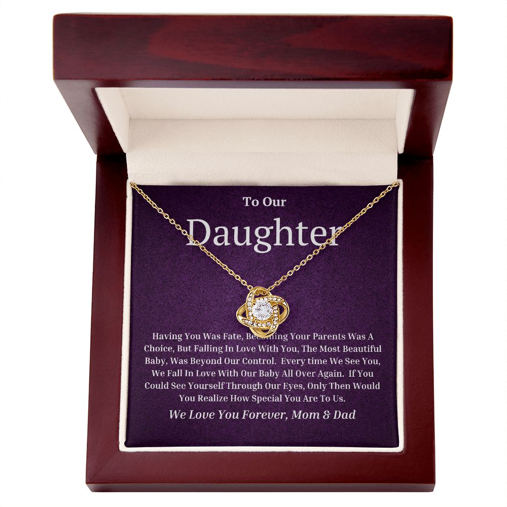 To Our Daughter Love Knot Necklace