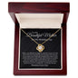 To My Mother on my Wedding Day Love Knot Necklace.