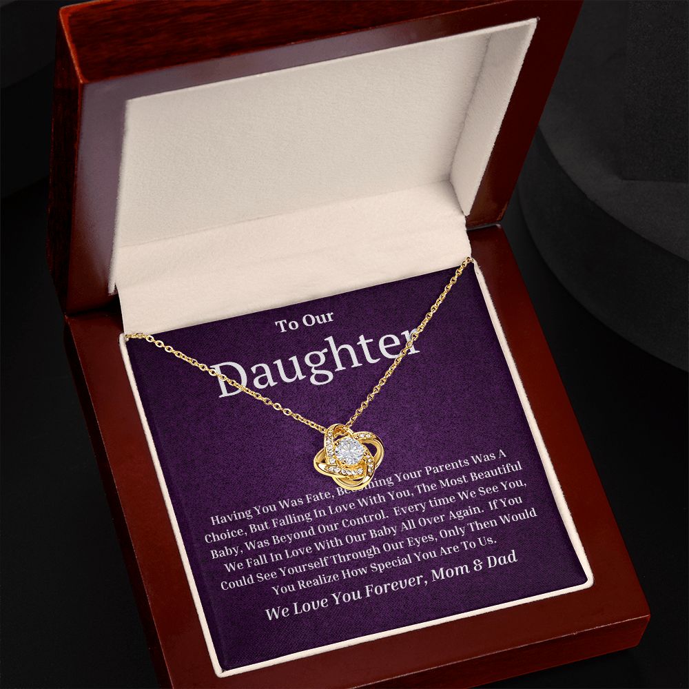 To Our Daughter Love Knot Necklace