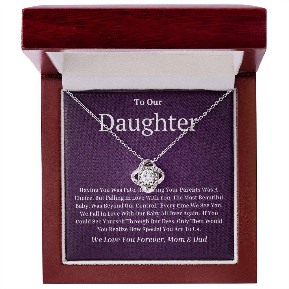To Our Daughter Love Knot Necklace