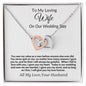 To My Loving Wife on Our Wedding Day Interlocking Hearts Necklace.